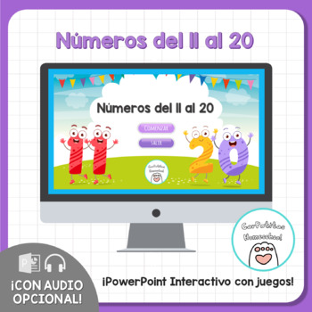 Preview of PowerPoint Interactivo Números 11 al 20 en Español | Numbers 11 - 20 in Spanish