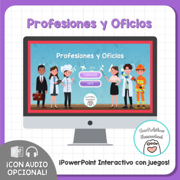 Preview of PowerPoint Interactivo Profesiones y Oficios | Spanish Professions