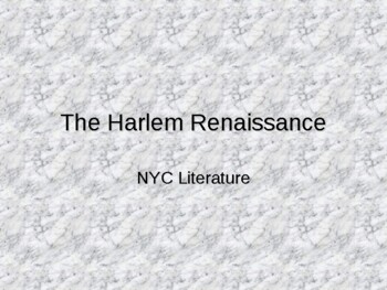 Preview of PowerPoint: Intro to the Harlem Renaissance