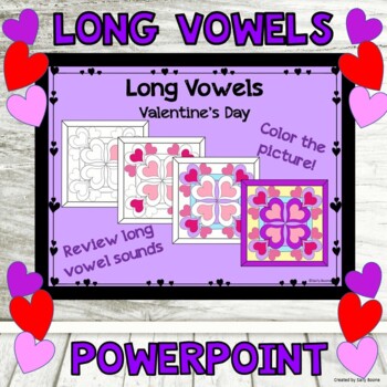 Preview of PowerPoint Game Long Vowels Valentine's Day