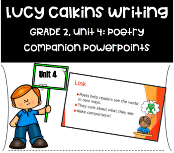Preview of PowerPoint Lucy Calkins Lessons Unit 4: Poetry Writing-Grade 2 Distance Learning