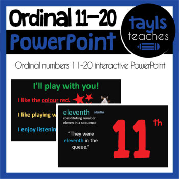 Preview of PowerPoint PURCHASE! Learning About Ordinal Numbers 11-20 - Distance Learning