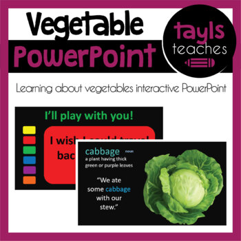 Preview of PowerPoint PURCHASE! Learning About Vegetables - Distance Learning