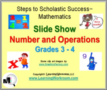 Preview of Number and Operations Math Slide Show for Grades 3 - 4