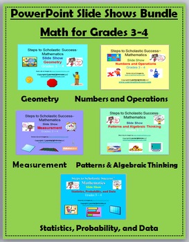 Preview of Math for Grades 3-4 PowerPoint Slide Show BUNDLE Math Vocabulary