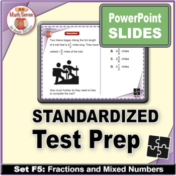 Preview of PowerPoint Slides: 5th Grade FRACTIONS & MIXED NUMBERS Test Prep - BOOST Scores!