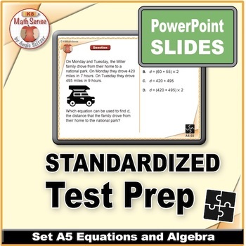 Preview of PowerPoint Slides: Grade 5 EQUATIONS and ALGEBRA Test Prep to BOOST Scores!