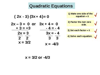 Preview of PowerPoint. Solving Quadratic Equations.