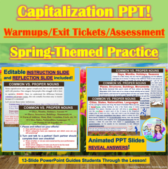 Preview of PowerPoint: Spring-Themed Capitalization Interactive Practice