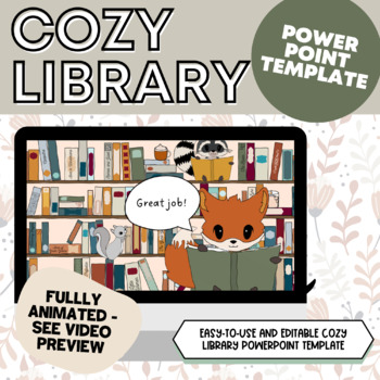 Preview of PowerPoint Template - Cozy Animal Library