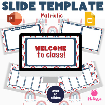 Preview of PowerPoint Template | Google Slides Template Patriotic Rainbow