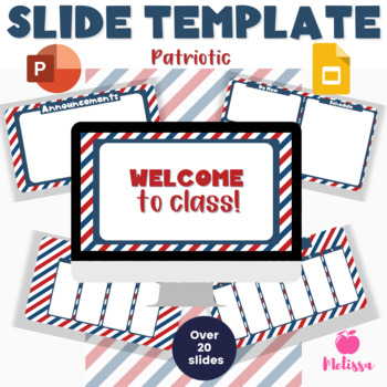 Preview of PowerPoint Template | Google Slides Template Patriotic Stripes