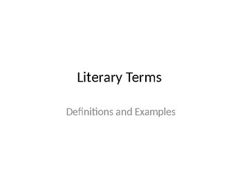 PowerPoint of a variety of Literary Terms by Chrissyjane | TpT