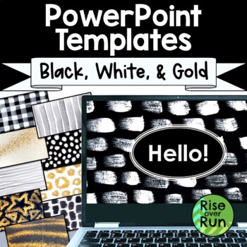 Preview of PowerPoint & Slides Templates in Black, White, and Sparkly Gold
