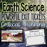 Powerful Critical Thinking Earth Science Exit Tickets | Ho