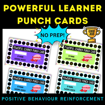 Preview of Powerful Learner Punch Cards - Positive Behaviour