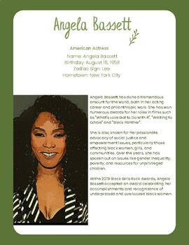 Preview of Powerful Women In History Reading Passage: Angela Bassett