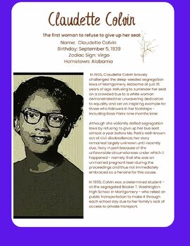 Preview of Powerful Women In History Reading Passage: Claudette Colvin