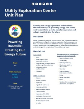 Preview of Powering Roseville - 4th grade Unit Plan