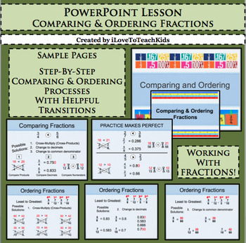 Preview of Powerpoint Comparing & Ordering Fractions Interactive Lesson