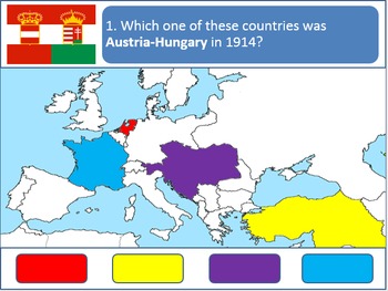 Preview of Powerpoint Game: 1914 European Geography (WWI)