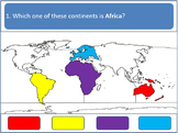 Powerpoint Game - Continents and Oceans (Earth Geography)