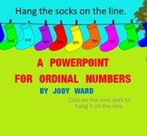 Ordinal Numbers 1-10 - Powerpoint - Hang the socks on the Line