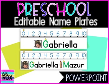 Preview of Powerpoint | PRESCHOOL Desk Name Plates | Back To School