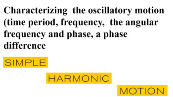 Preview of Powerpoint Presentation - Characterizing  the oscillatory motion