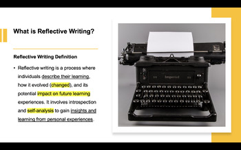 Preview of Powerpoint Presentation Reflective Writing: Introduction, Examples and Practice