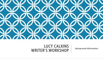 Preview of Powerpoint Relaying Key Points of Lucy Calkin's Writer's Workshop