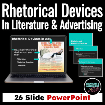 Preview of Rhetorical Devices in Literature and Advertisements | PowerPoint Presentation