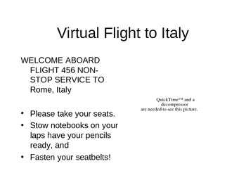 Preview of Powerpoint for a Virtual trip to Italy and Ancient Rome