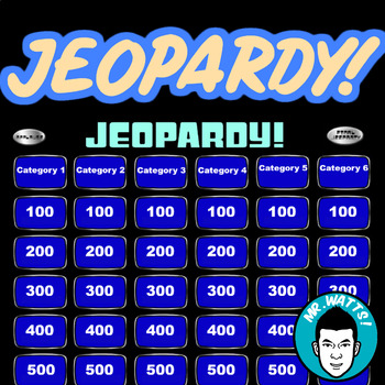 Preview of Jeopardy Powerpoint + Smartboard Template