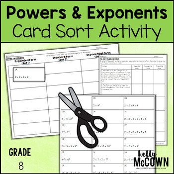 Preview of Powers and Exponents Card Sort