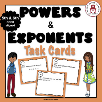 Preview of Powers & Exponents Task Cards