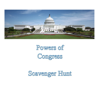 Preview of Powers Of Congress Scavenger Hunt