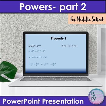 Preview of Powers Part 2 Algebra | PowerPoint Presentation Math Lesson | Middle School