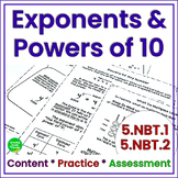 Powers and Exponents Content, Worksheets, and Assessments