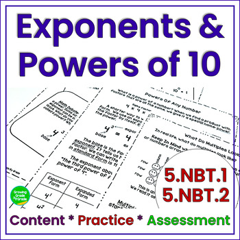 Preview of Exponents & Powers of 10 Content, Practice, Assessments