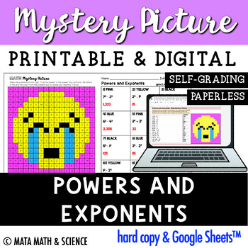 Preview of Powers and Exponents: Math Mystery Picture