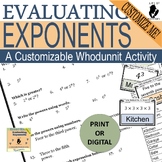 Powers and Exponents Mystery Activity CUSTOMIZABLE Scaveng