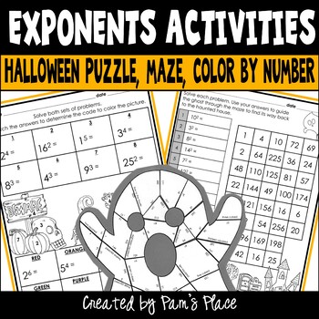 Preview of Powers and Exponents Practice Halloween Activities for Middle School Math