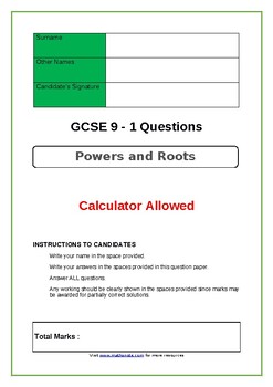 Preview of Powers and Roots - Calculator