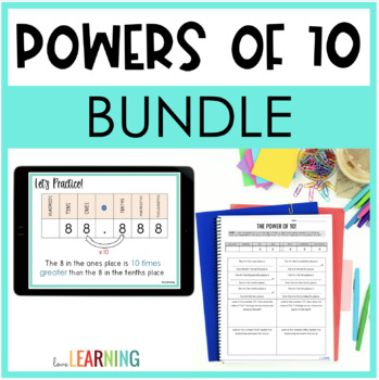 Preview of Powers of 10 - Lessons, Google Slides™ Worksheets, and Color by Number Activity