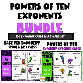 Preview of Powers of Ten / Base Ten Exponents Common Core 5th Grade BUNDLE