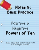 Powers of Ten (Positive and Negative) Notes & Basic Practice
