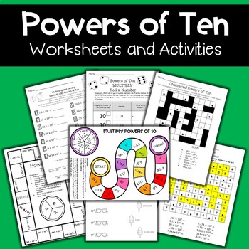 Preview of Powers of Ten Worksheet Activities with Multiplication Division CCSS.5.NBT.A.2