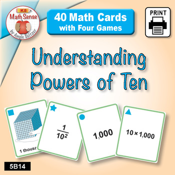 Preview of Powers of Ten and Exponents: Math Sense Card Games & Place Value Activities 5B14