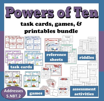 Preview of Powers of Ten bundle - task cards, games, assessments and more